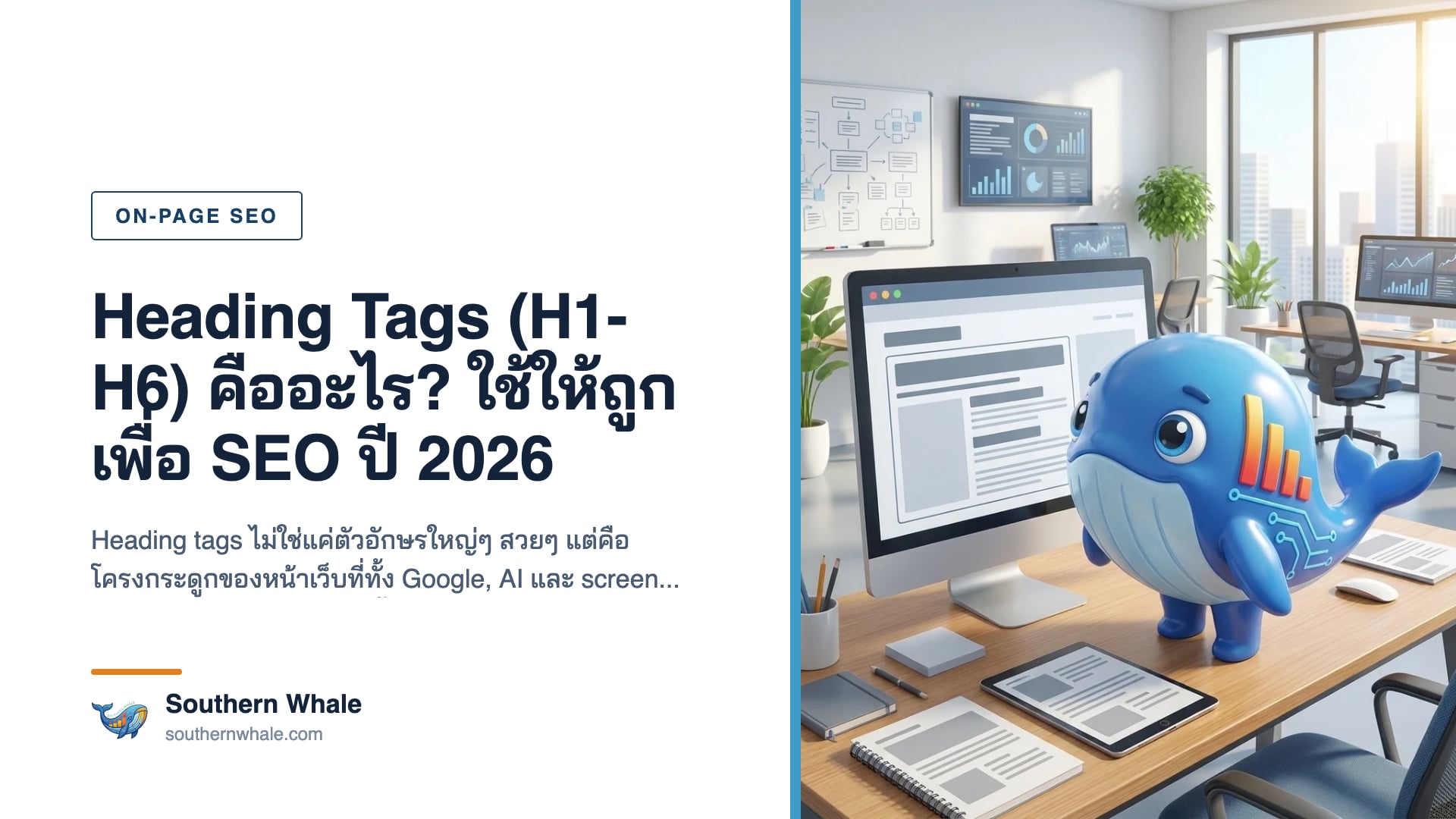 แผนผังโครงสร้าง Heading Tags H1 ถึง H6 บนหน้าเว็บเพื่อ SEO ปี 2026
