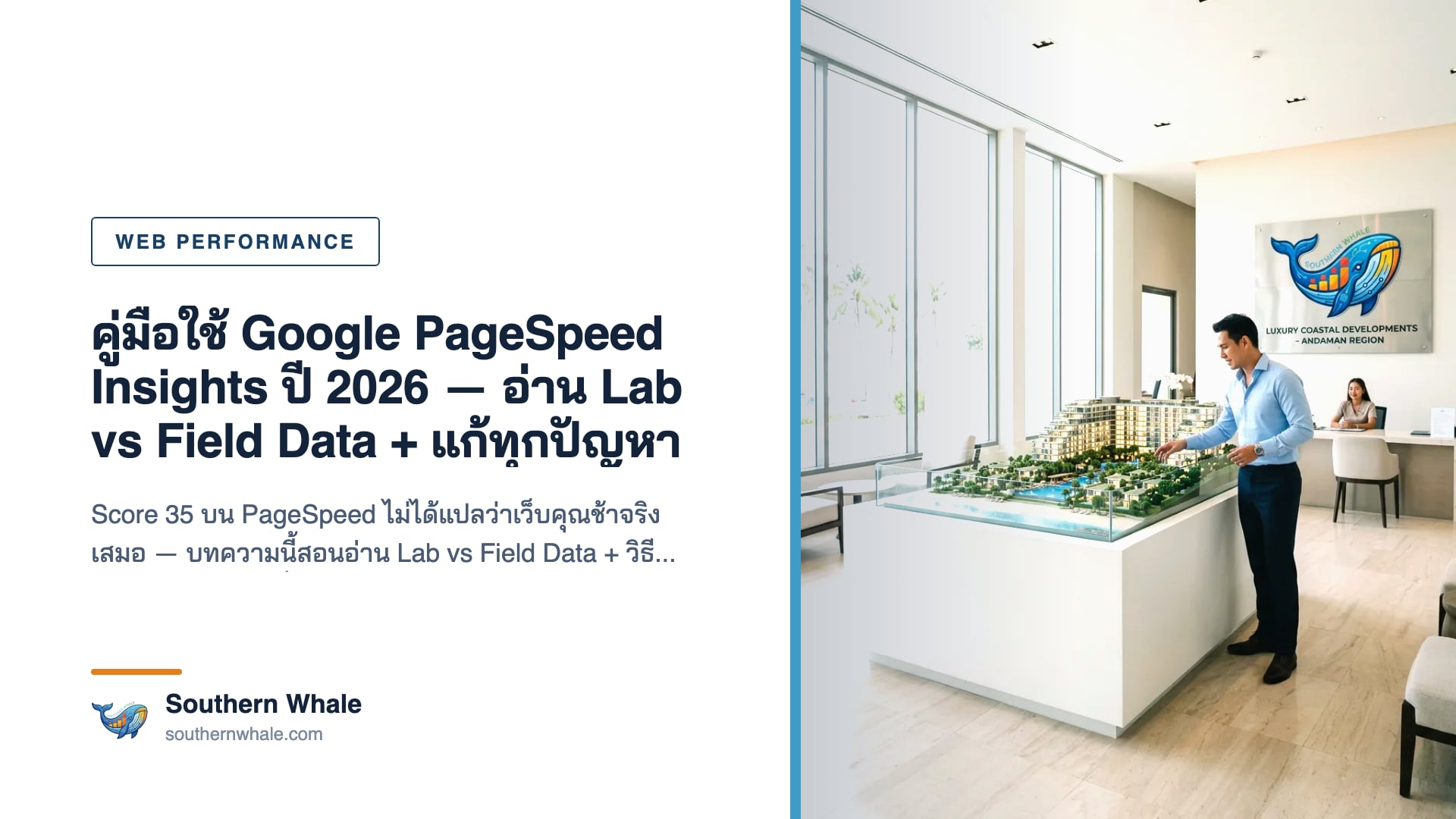 Google PageSpeed Insights dashboard แสดง score และ Core Web Vitals