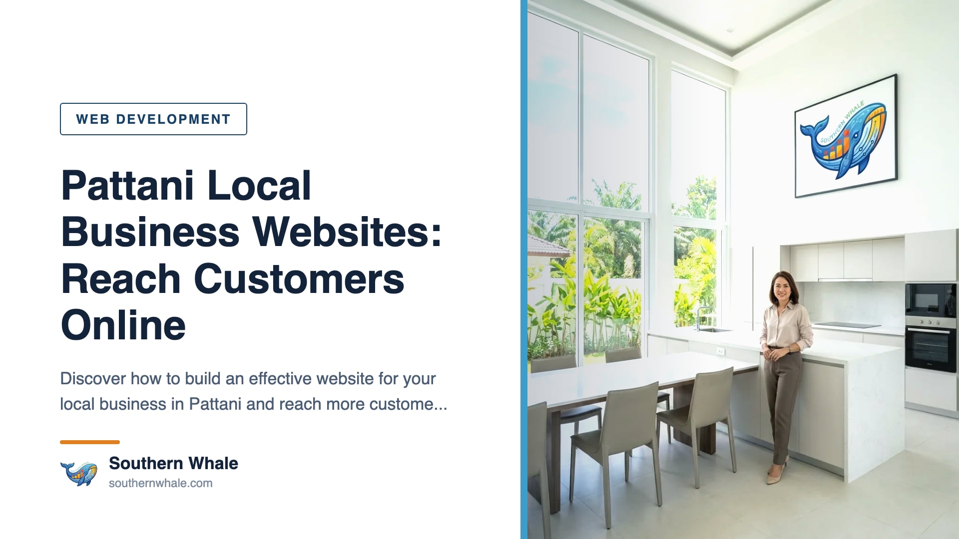 Pattani local business website — laptop on a southern Thai shop desk