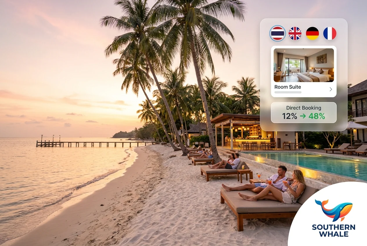Boutique Hotel Direct Booking Case Study in Surat Thani province