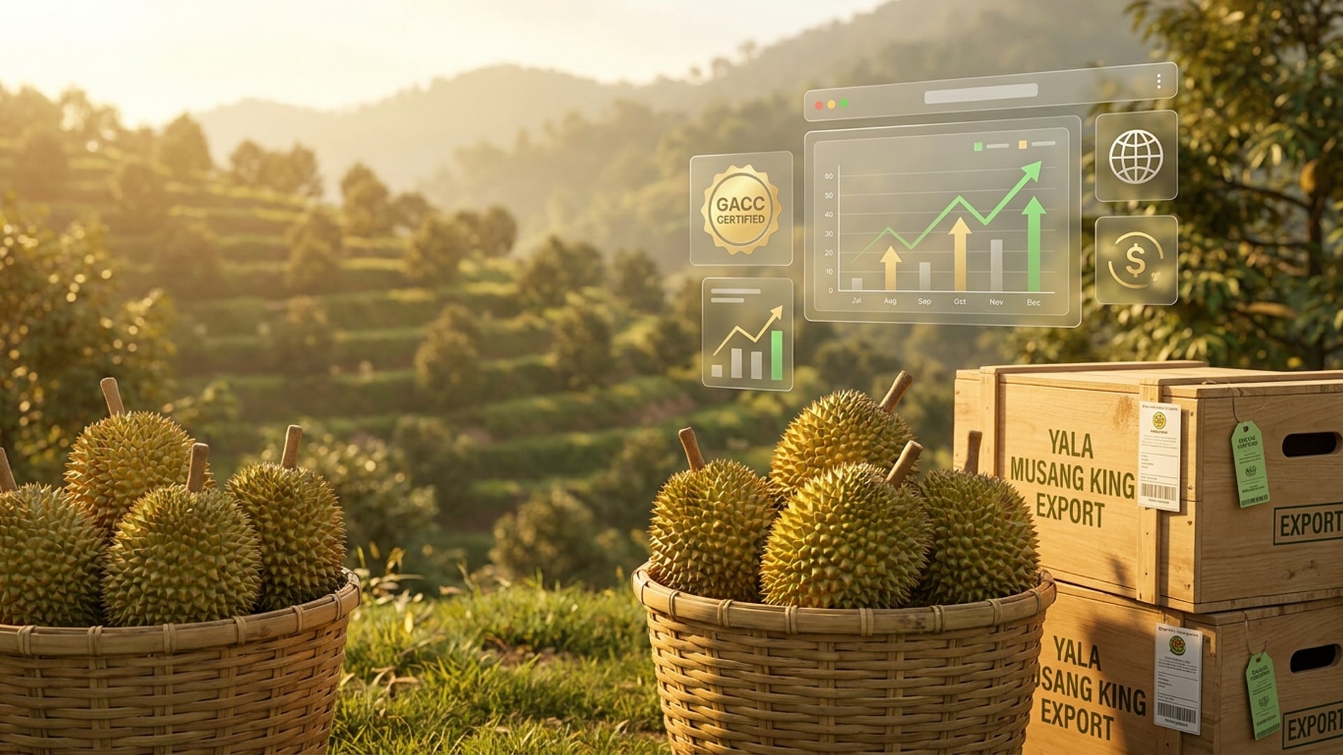 Musang King durian export to China platform case study in Yala province