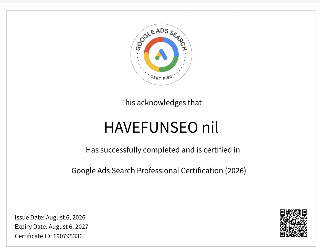 Google Ads Search Professional — Google