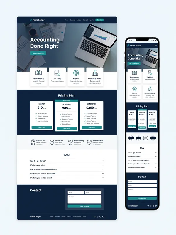 Sample website design: Accounting