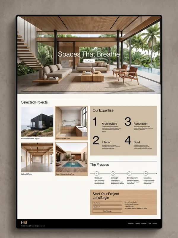 Sample website design: Architecture