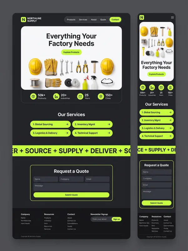 Sample website design: B2B company