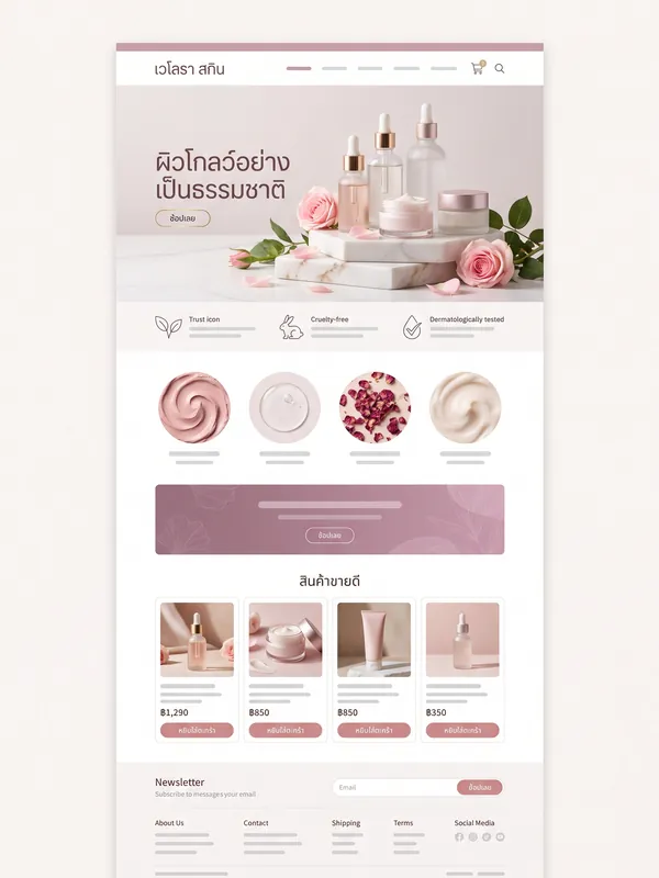 ตัวอย่างดีไซน์เว็บไซต์: ร้านค้าออนไลน์