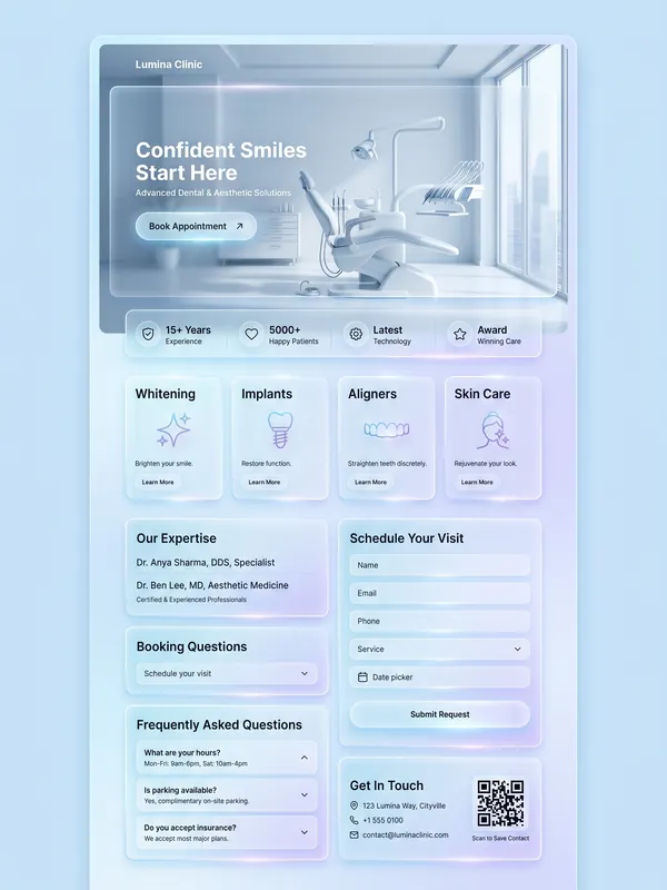 Sample website design: Clinic