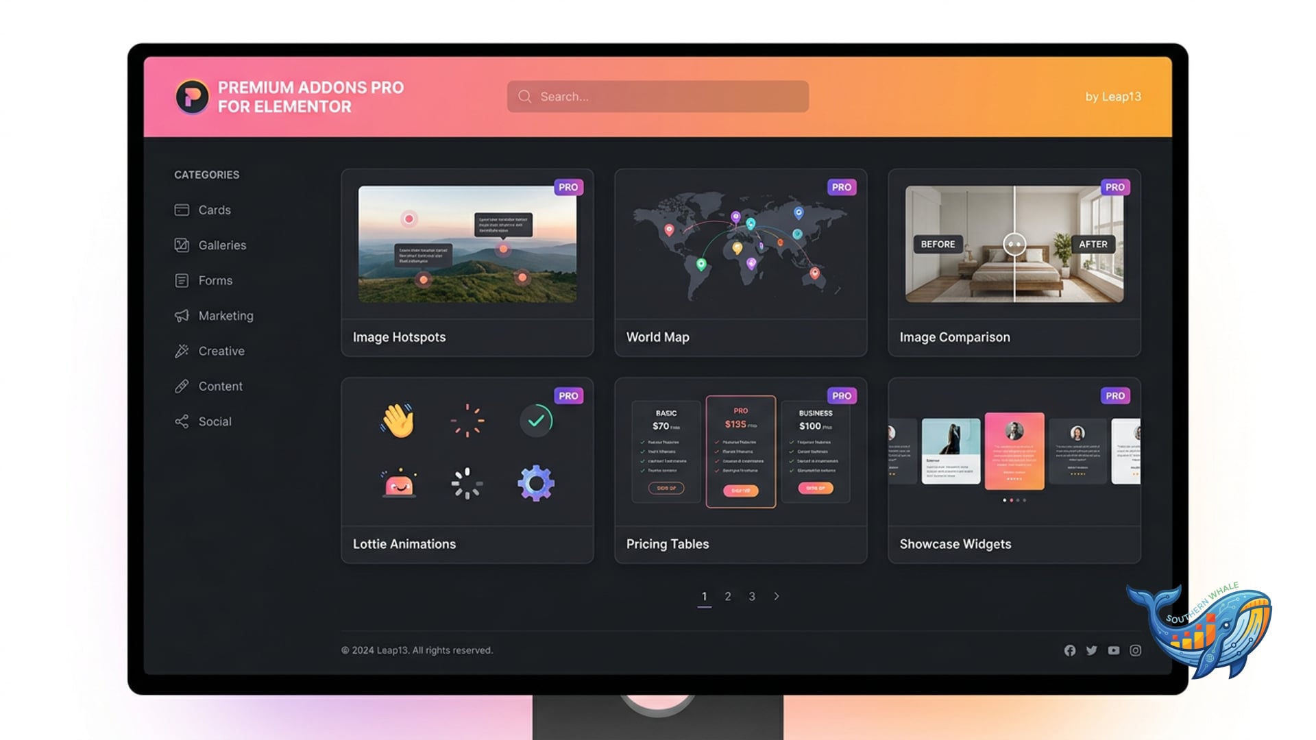 Premium Addons Pro for Elementor 90+ widgets and templates library by Leap13 admin interface — Southern Whale lifetime license activation service
