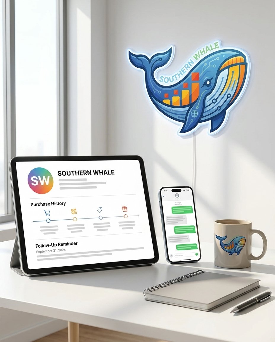 รับทำระบบ CRM สำหรับบริษัทและองค์กร — Southern Whale