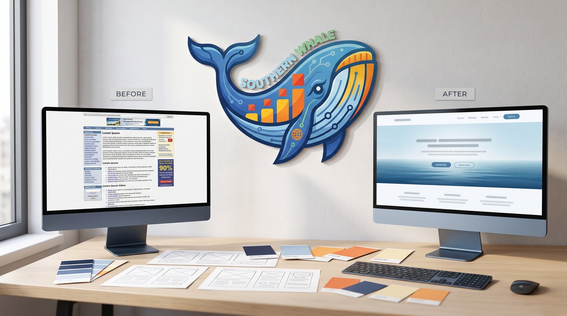 รับปรับปรุงเว็บไซต์ Redesign ตกแต่งเว็บไซต์ใหม่ โดยไม่เสียอันดับ Google — Southern Whale digital service for Southern Thailand
